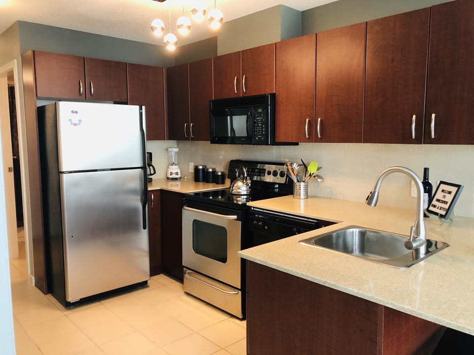 Stove, Microwave, Dishwasher, full size fridge