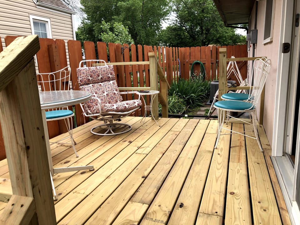 Outdoor deck/courtyard for eating and relaxing