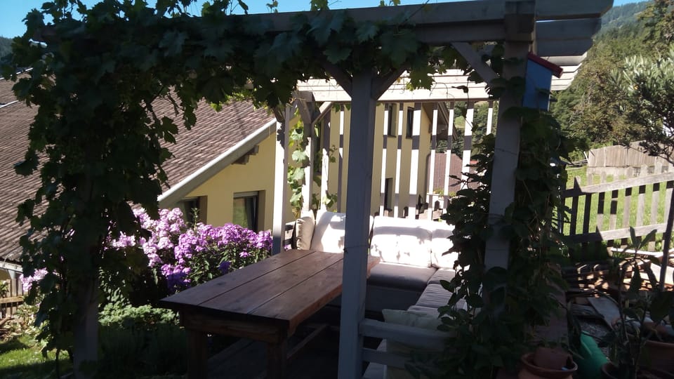 Our summer dining room.