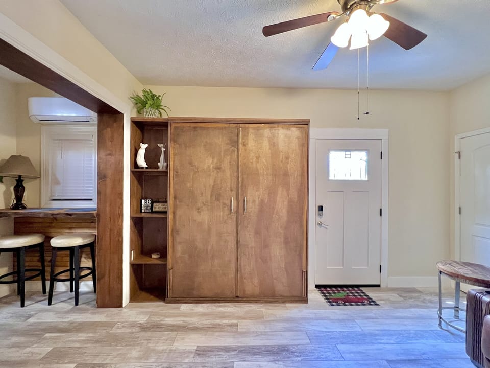 Lots of room with the Murphy bed up.