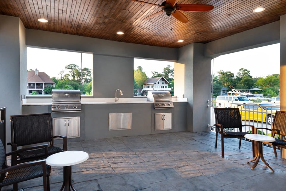 Cook up a meal at the shared BBQ.