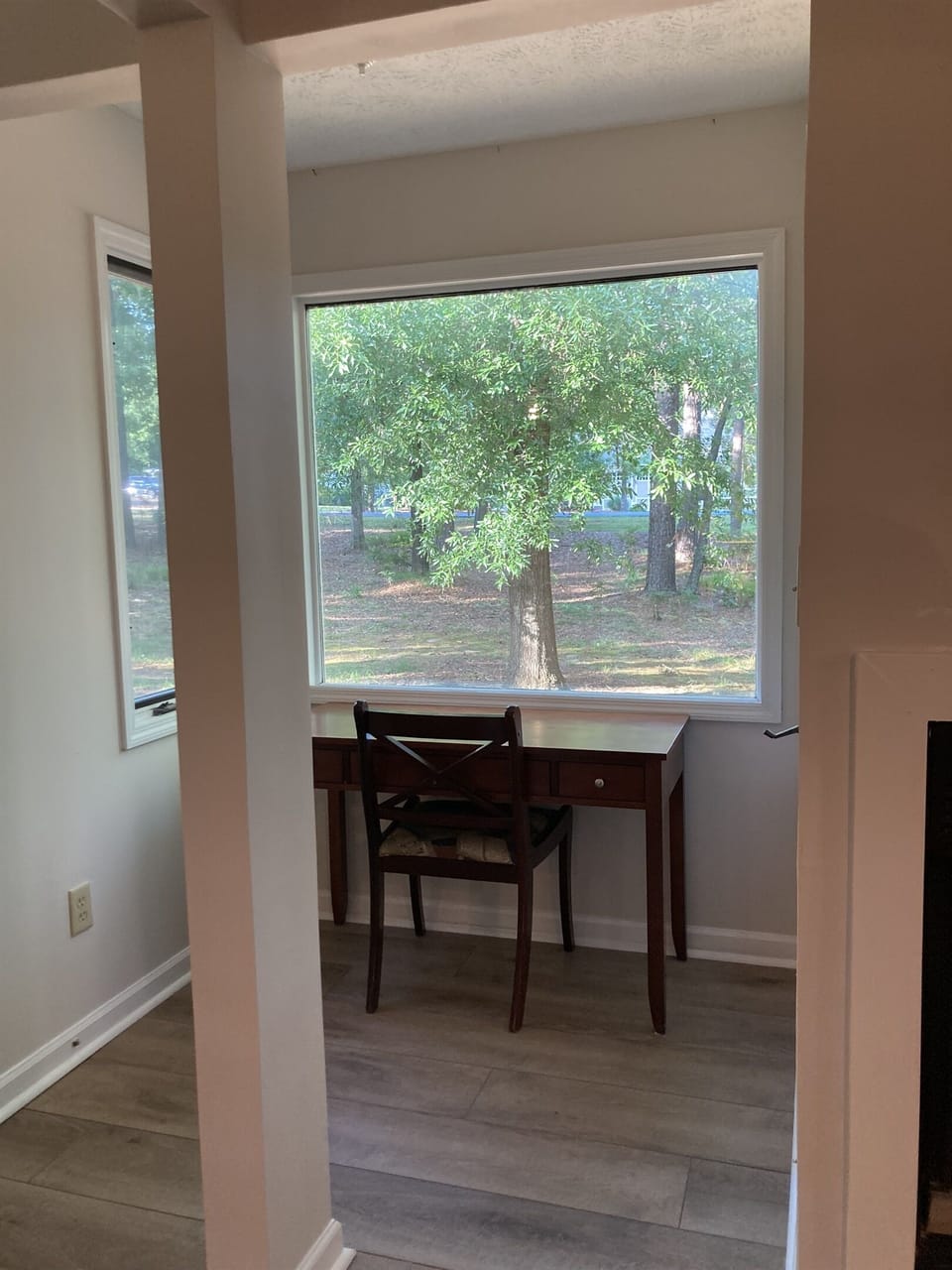 Office nook overlooking trees