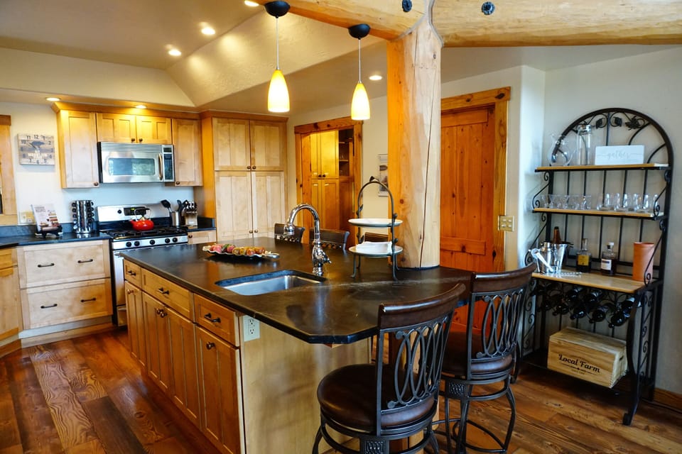 Enjoy the fully-stocked kitchen