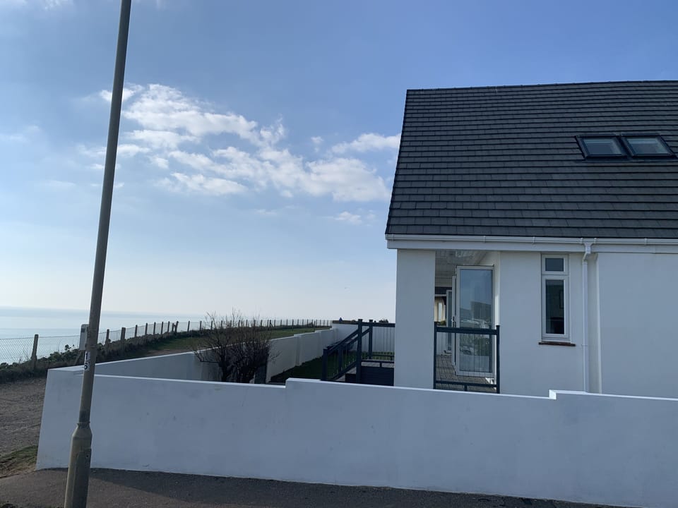 This view shows the proximity of the sea.