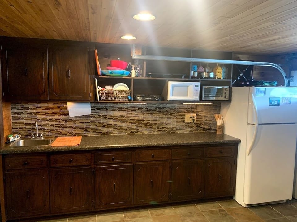 Downstairs kitchen area.