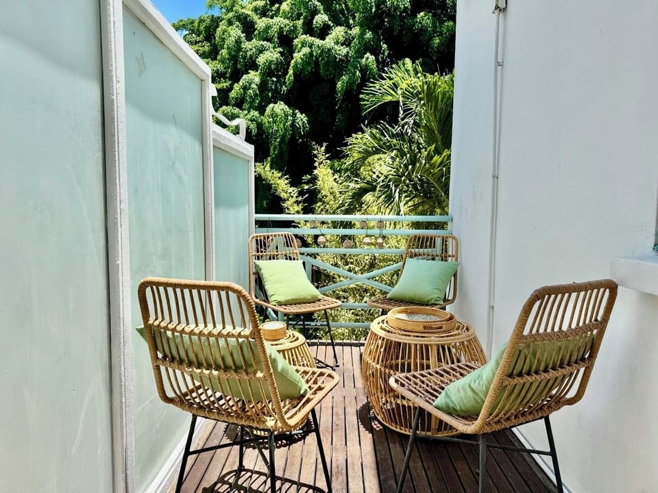 Small balcony accessible from air-conditioned living/dining room 