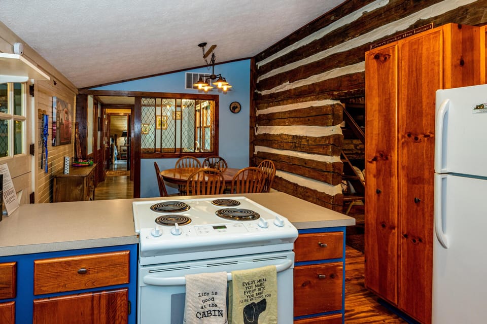 Open kitchen and dining area designed for easy meals