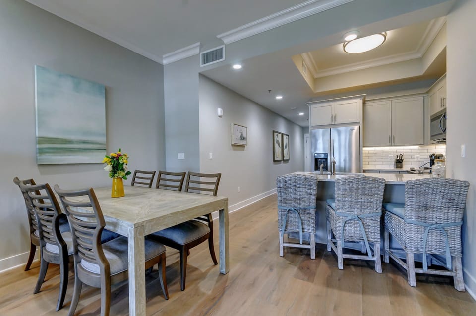 Reconnect with loved ones over a meal at the dining table.