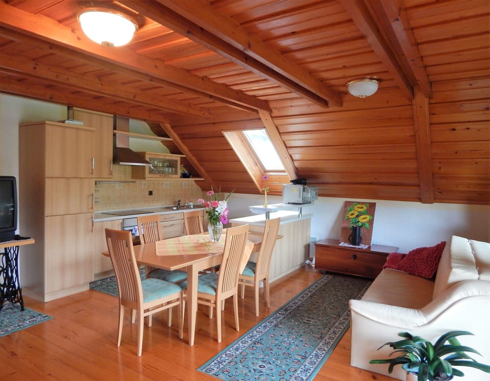 Kitchen, dinning room and living room
