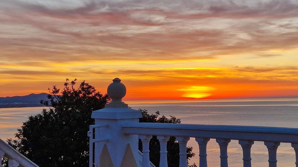 View of the sunrise from the terrace