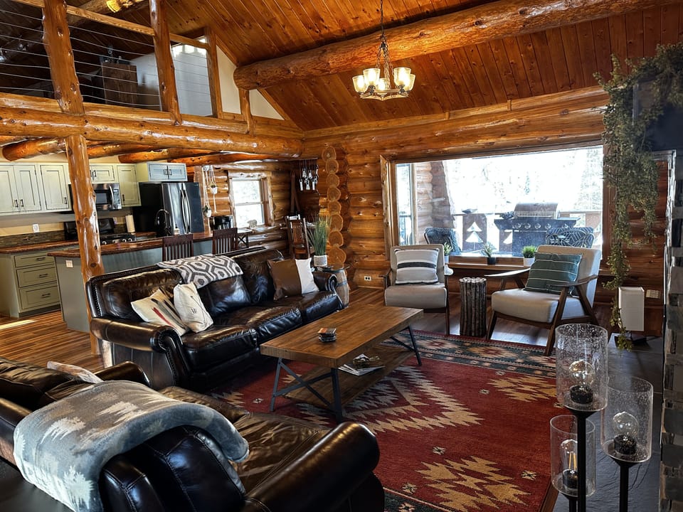 Open main room with living room and kitchen