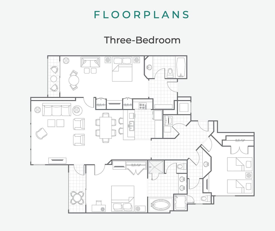 Three-Bedroom floorplan