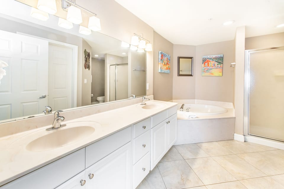 Master bathroom with walk-in shower