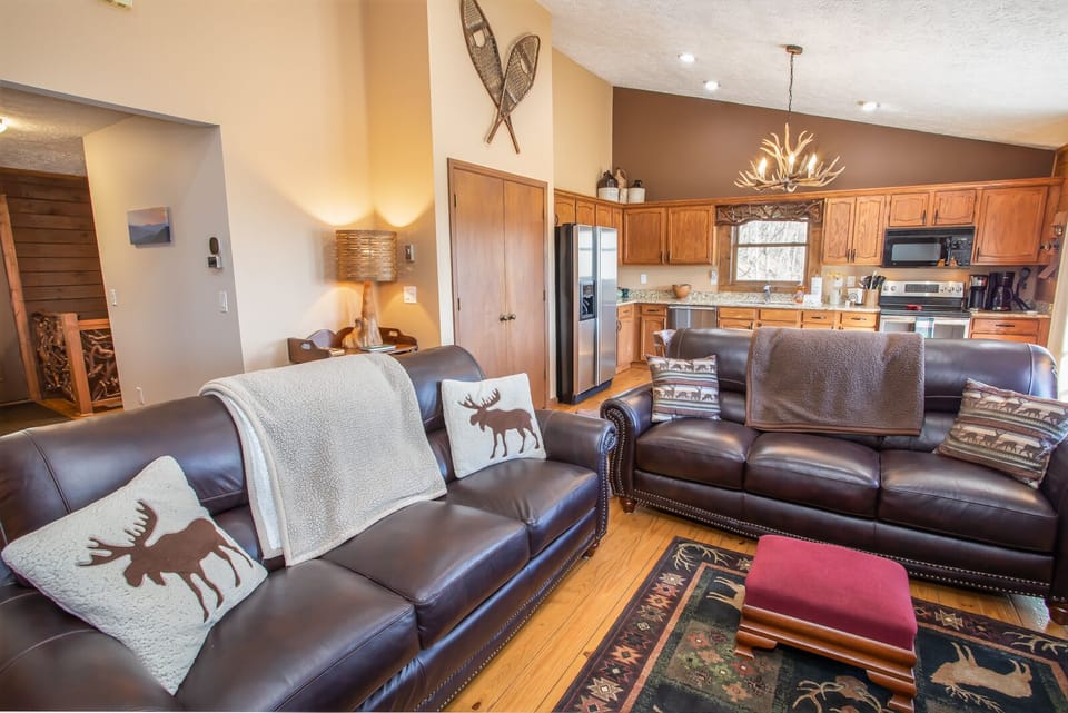 Living Room with Comfy Leather Furniture