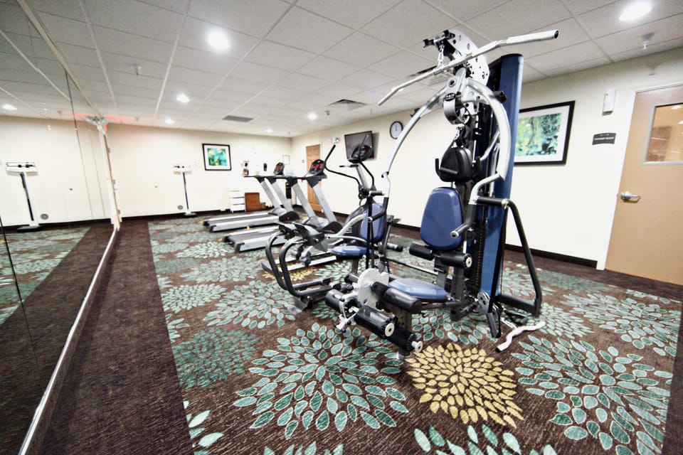 Keep up your fitness routine at the gym.