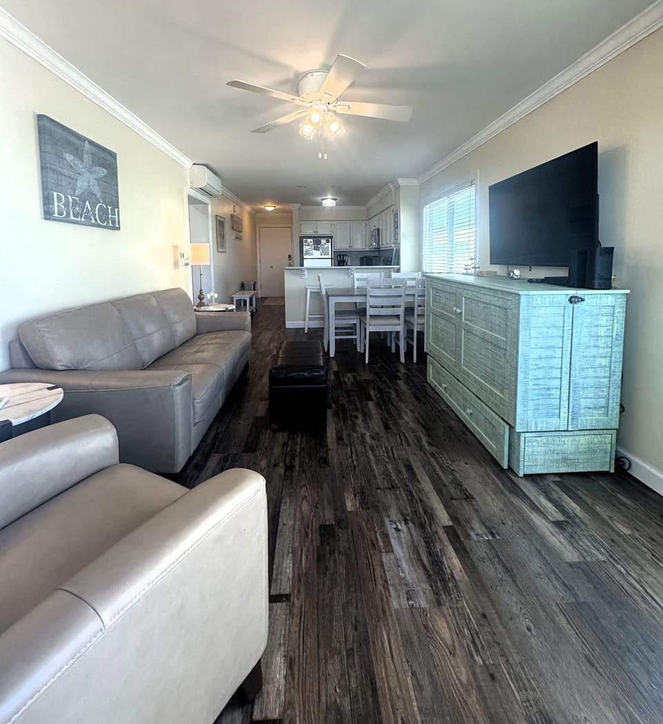 Open Concept Living Room, Dining & Kitchen
