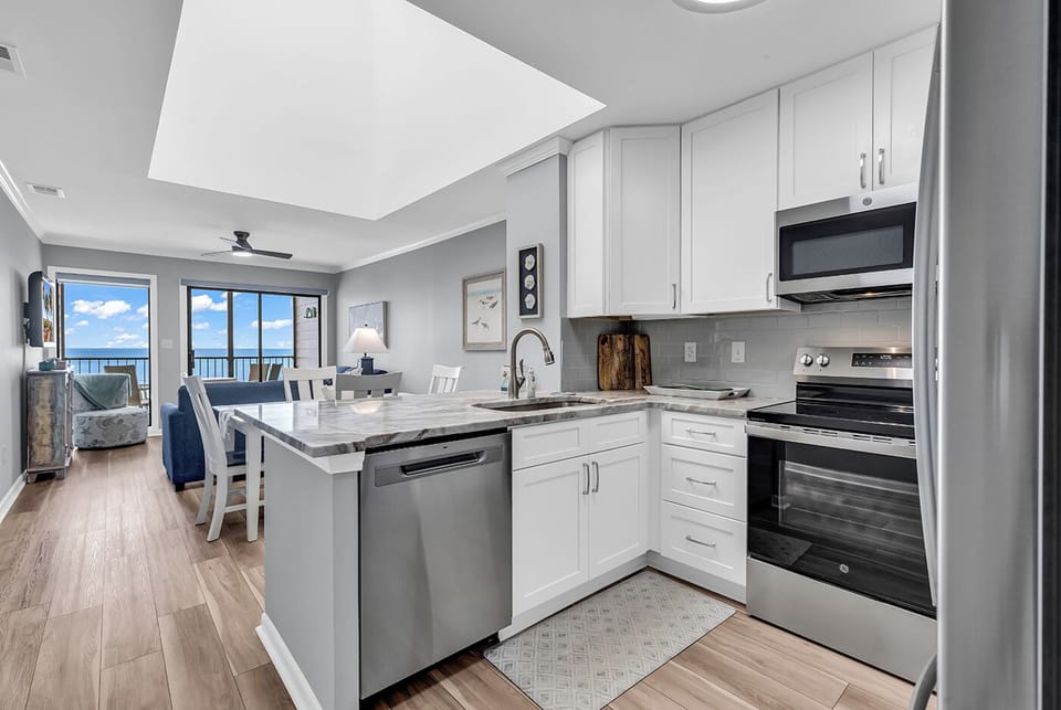 View of Kitchen, Dining & Living Area