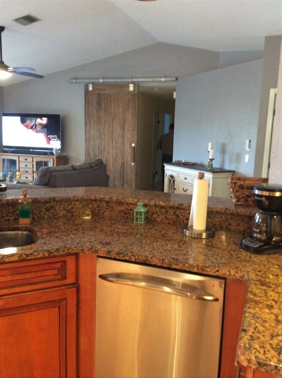 kitchen , open to living area