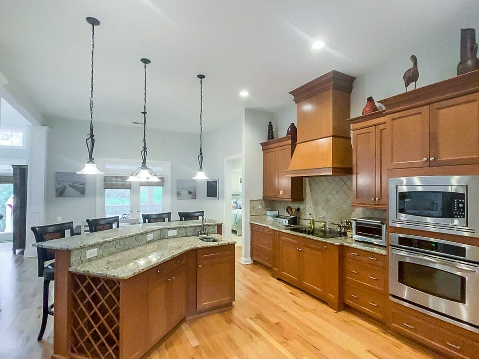Kitchen counter and cooking area