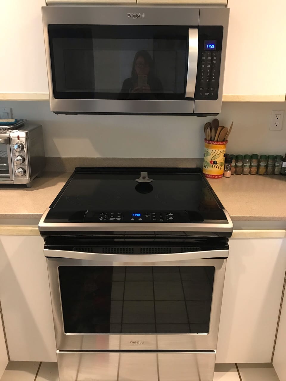 Easy to clean new stove and microwave