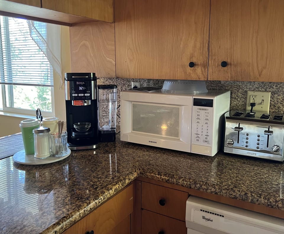Ninja coffee maker, microwave, toaster