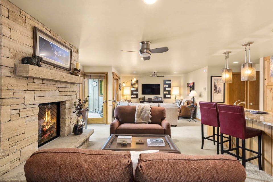 Two sitting rooms, two balconies, and a large kitchen provide ample space for your group to enjoy a vacation together.