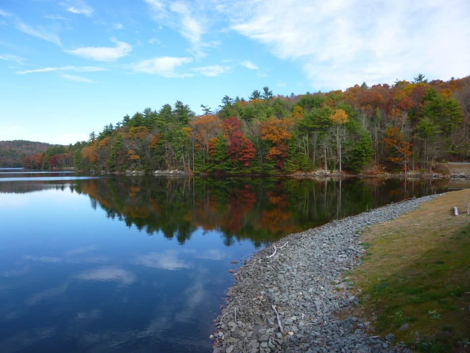 Enjoy the fall foliage 5 minutes from the house or on the property.