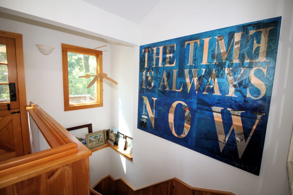 Stairway to lower level from living room