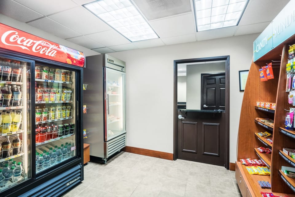 Purchase a snack at the on-site pantry.