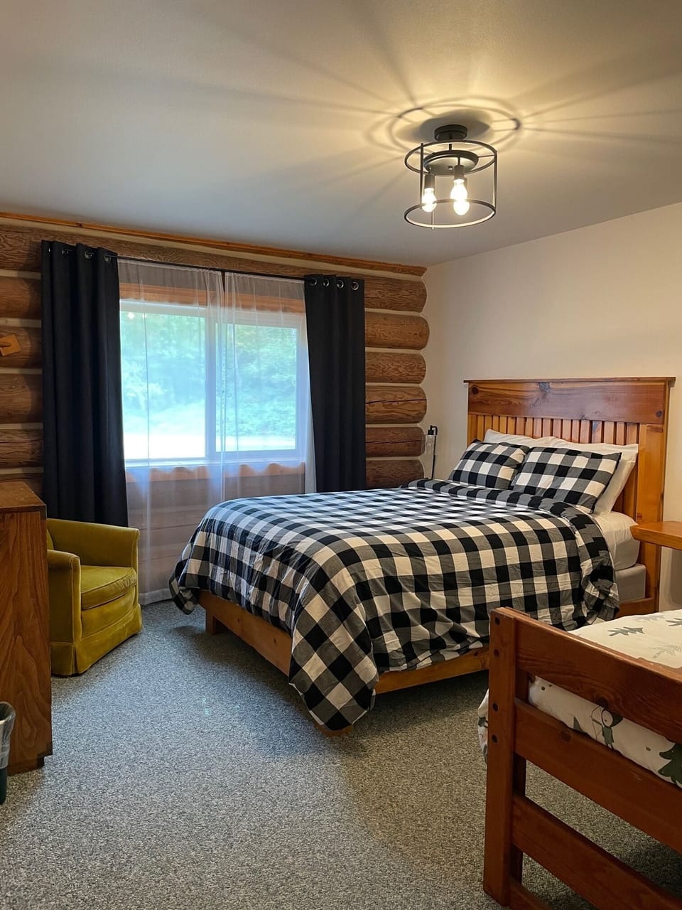Bedroom #3 has a queen and twin bed. This room can be adjoined with room #4.