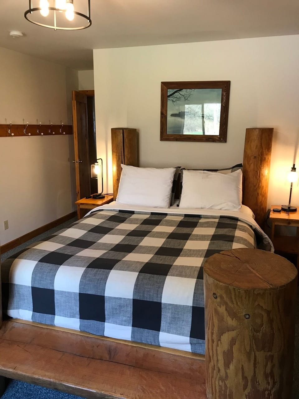Bedroom #4 enjoys a handcrafted queen bed. May be adjoined with bedroom #3.