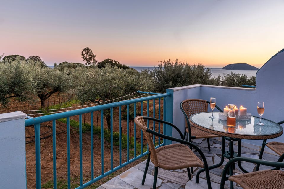 Private Balcony with Sea View – Peaceful spot to enjoy your morning coffee or evening drink.
