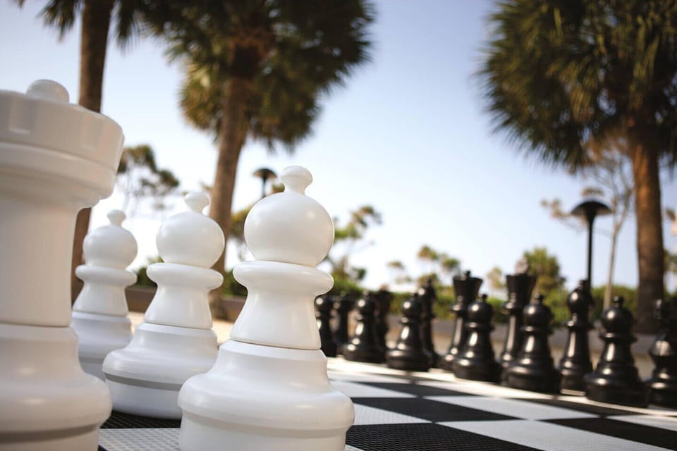 Enjoy a game of outdoor giant chess!