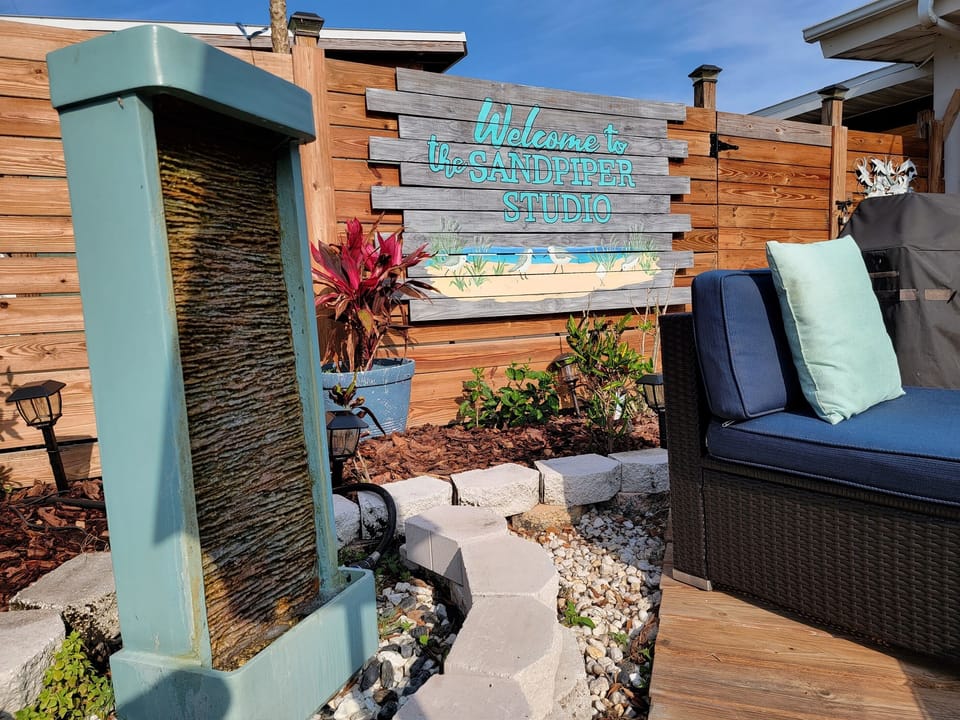 Water features are always soothing. 