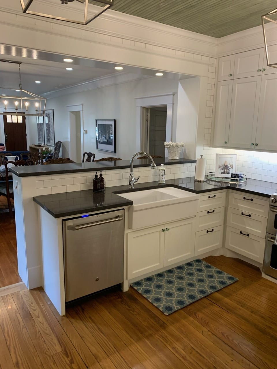View from Kitchen to living room & dining room