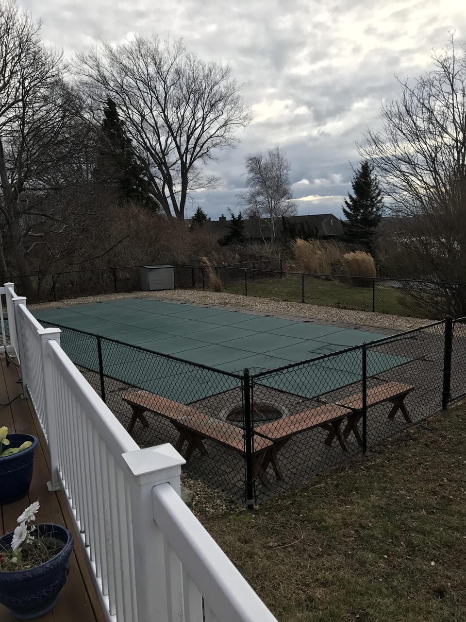 In-ground heated swimming pool