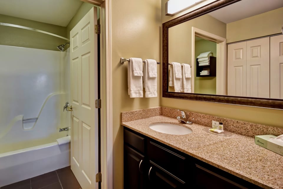 Get ready for your day in the bathroom.