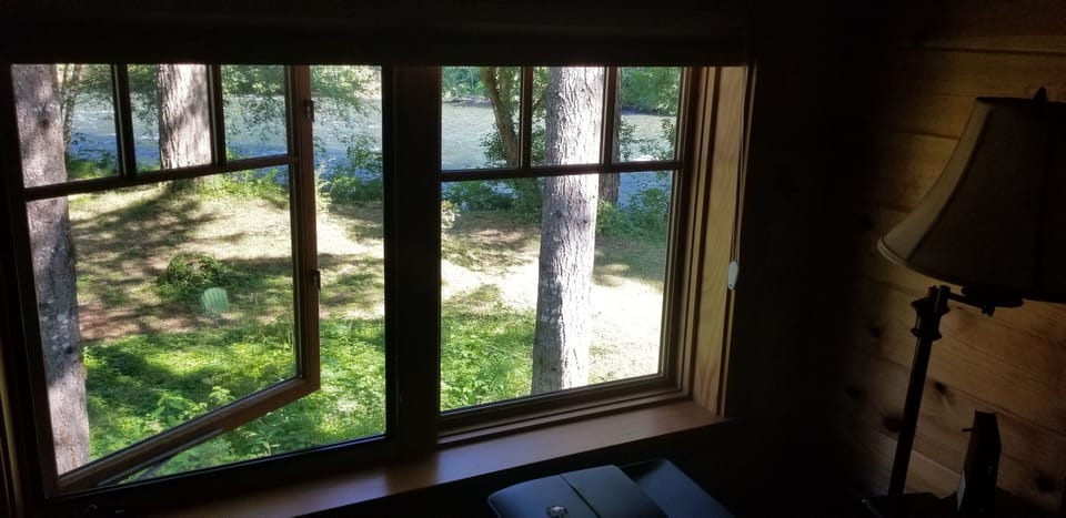 looking out the upstairs bedroom window 