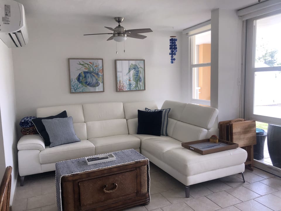 Living Room with SmartTV, AC and ceiling fan