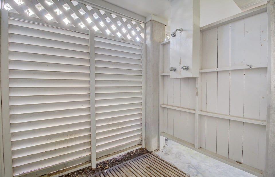 Outdoor shower.