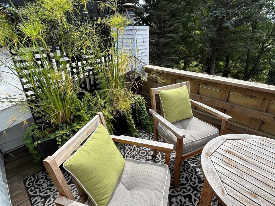 Deck with seating off the master suite