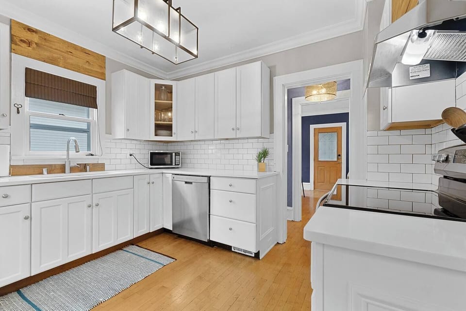 The modern, updated kitchen has everything you need to cook a great meal.