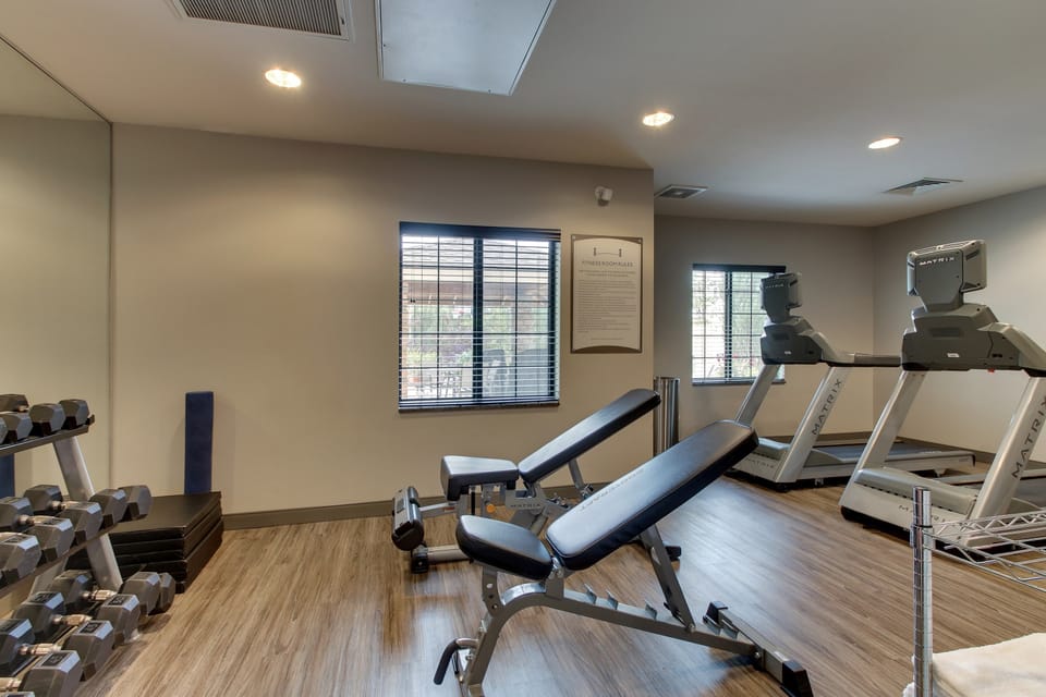 Keep up your fitness routine at the gym.