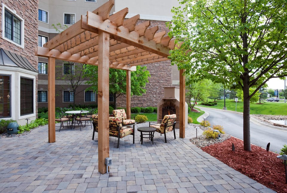 Stone fire pit surrounded by low seating — a quiet spot to wind down after a day out