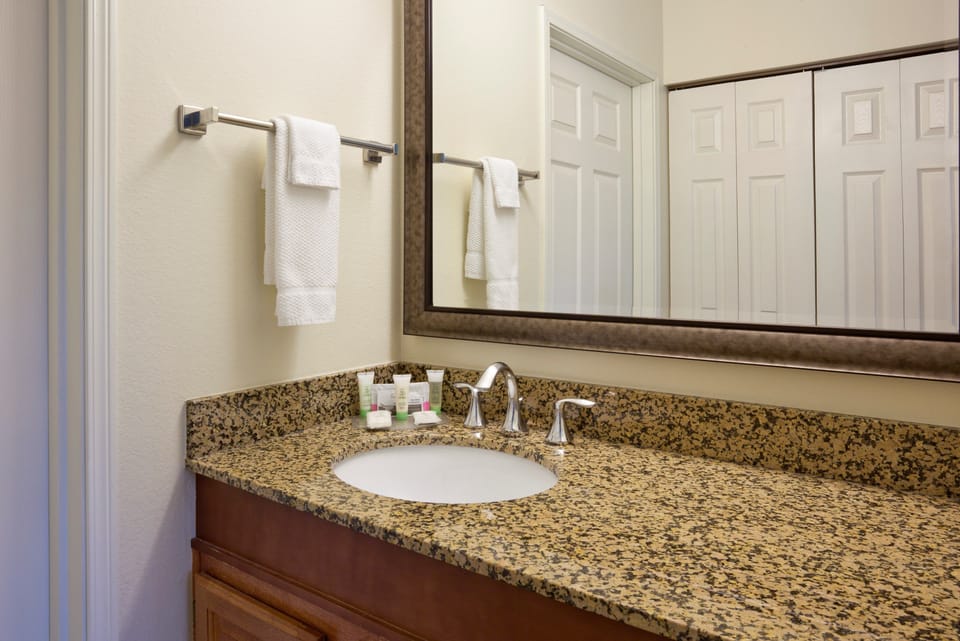 Get ready for your day in the bathroom.