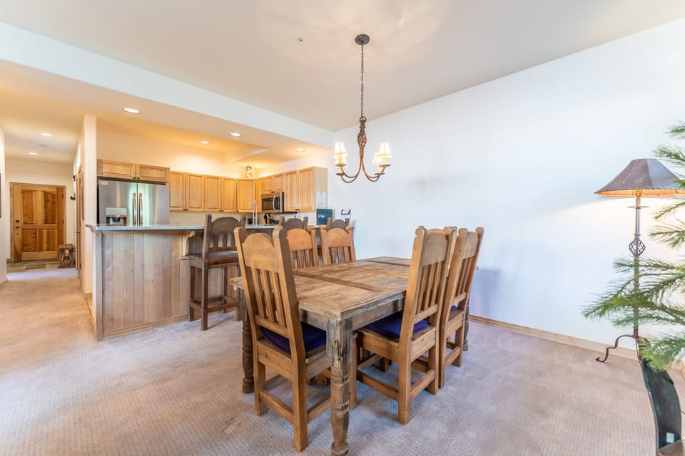 Dining area with seating for six.