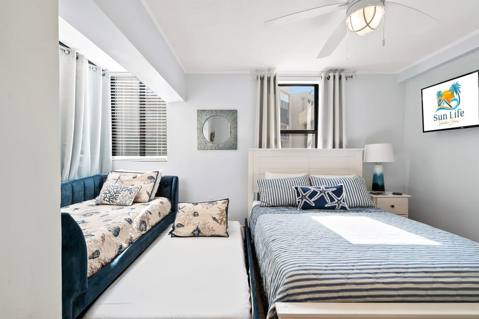 This room sleeps 4.  Perfect for making night time memories. Include 43 inch Smart TV. 