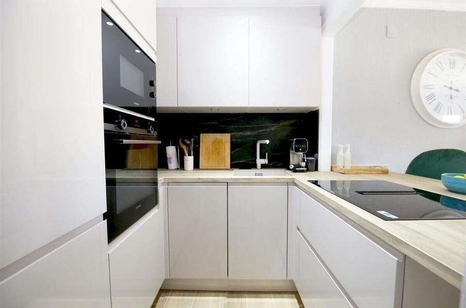 Modern kitchen is fully fitted with all the appliances