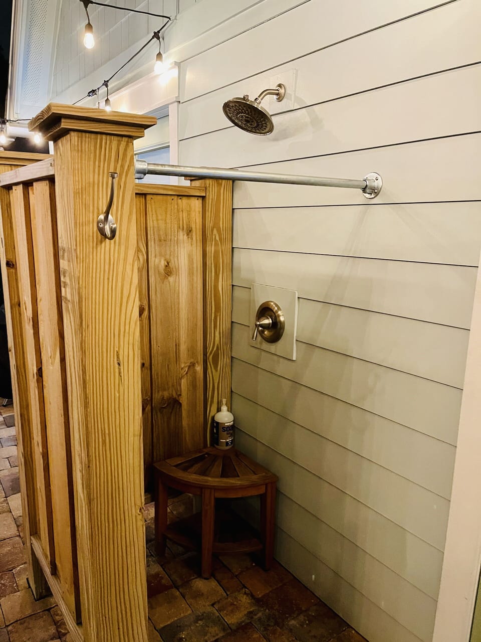 Showcasing a charming "Key West" outdoor shower!