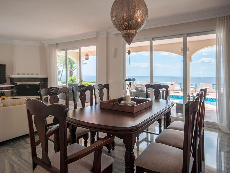 Indoor dining with the views of Mediterranean